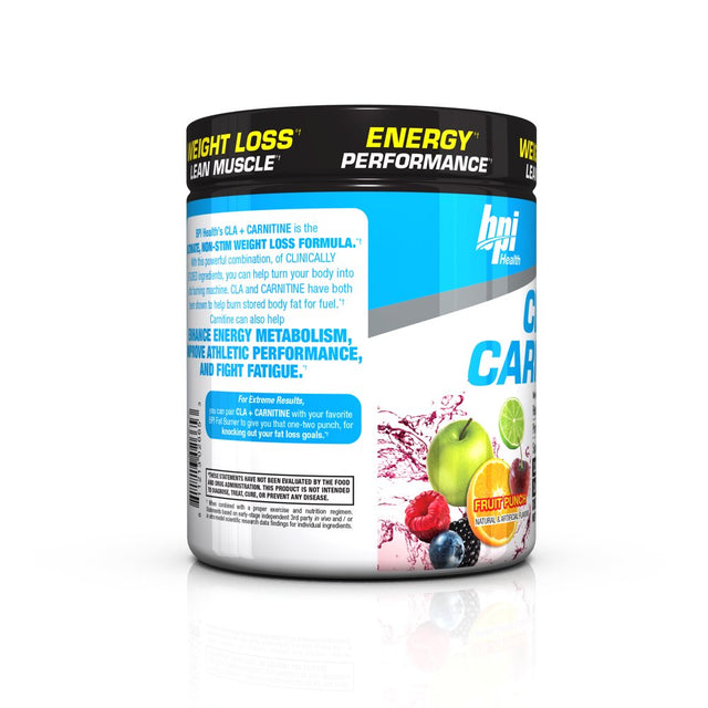 BPI Sports CLA + Carnitine – Conjugated Linoleic Acid – Weight Loss Formula – Metabolism, Performance, Lean Muscle – Caffeine Free – for Men & Women – Fruit Punch – 50 Servi