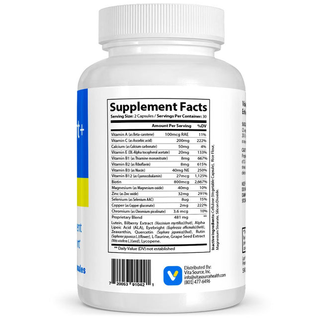 Vision Support Pharmaceutical Grade OTC, Eye Vision Supplement, 60 Capsules, Vitasource