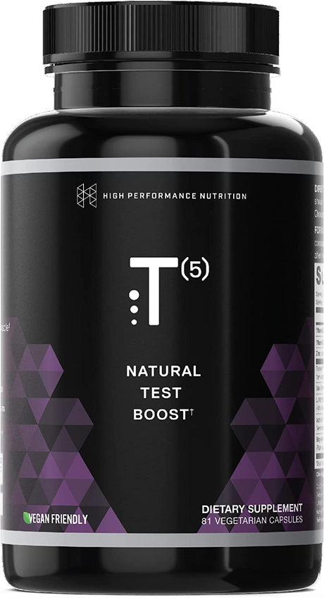 HPN T(5) Testosterone Optimization Booster | Natural Testosterone Supplement with Testofen | Increase Endurance & Energy | Improve Ability to Build Muscle with LJ100 | Vegan Friendly | 81 Capsules