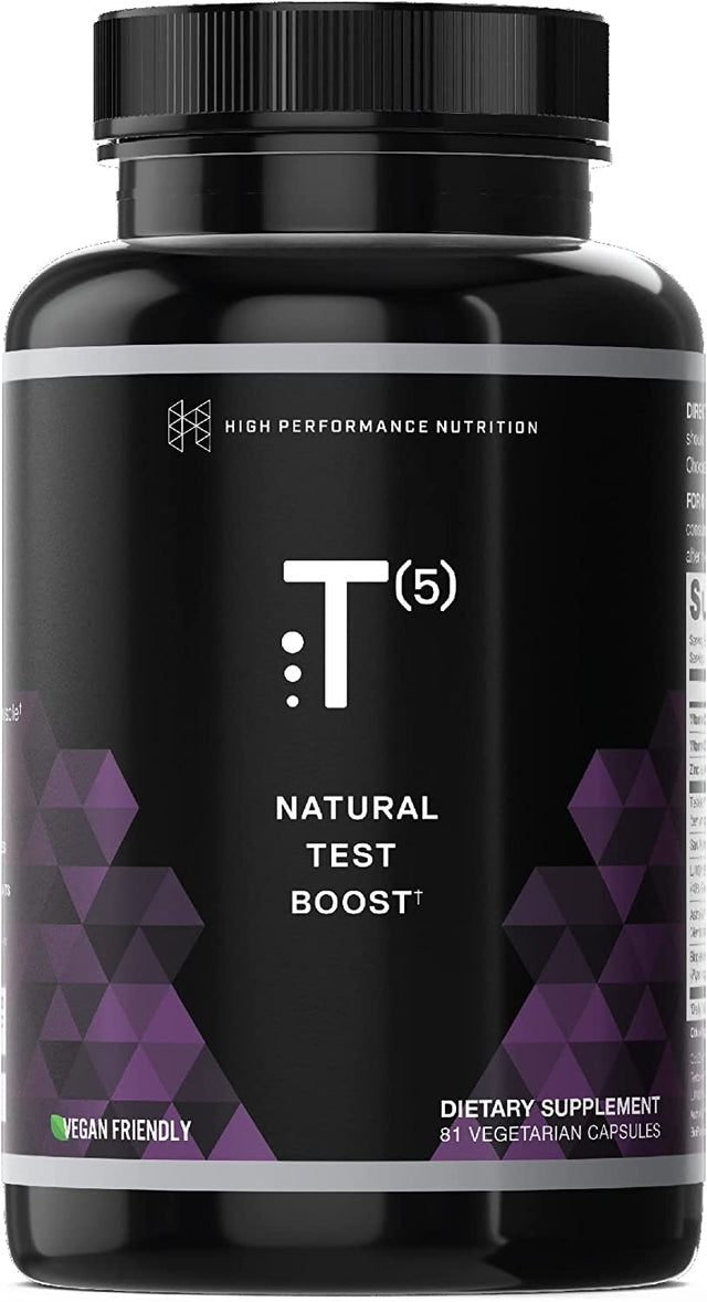 HPN T(5) Testosterone Optimization Booster | Natural Testosterone Supplement with Testofen | Increase Endurance & Energy | Improve Ability to Build Muscle with LJ100 | Vegan Friendly | 81 Capsules