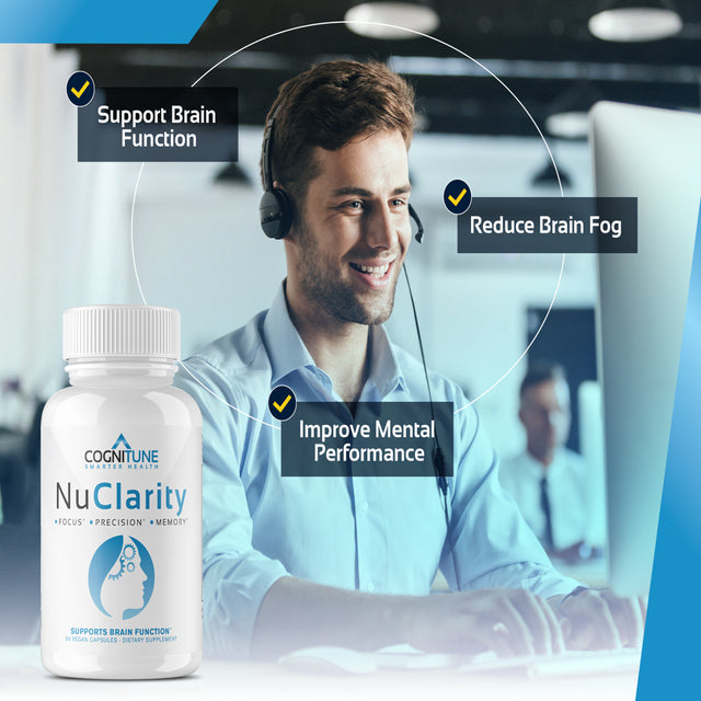Nuclarity - Nootropic Brain Supplement for Focus & Mental Clarity with Ginkgo Biloba, Phosphatidylserine, Alpha GPC, Bacopa, Rhodiola, Huperzine A