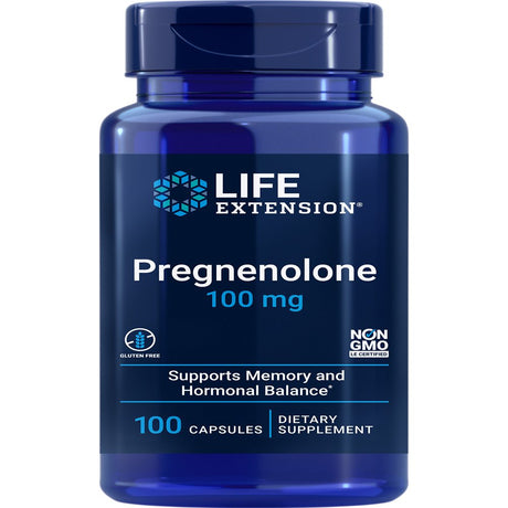 Life Extension Pregnenolone - Hormone Balance Supplement for Healthy Hormone Levels, 100 Mg - Hormone Balance, Memory, Focus, Cognitive Health - Gluten-Free, Non-Gmo, 100 Capsules