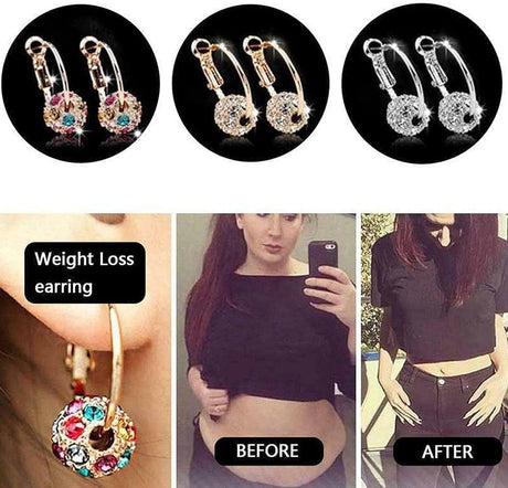 Therapy Weight Loss Earrings,Earacupressure Herapy Detoxi Earrings,Piercing Lymph Drainage Earrings,Slim Ear Studs Patch,Health Jewelry Gift for Women Men
