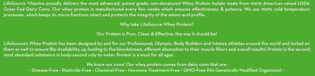 Lifesource Vitamins 1.1 Lb Grass Fed Whey Protein Isolate - Creamy French Vanilla W/Stevia - Free Priority Shipping