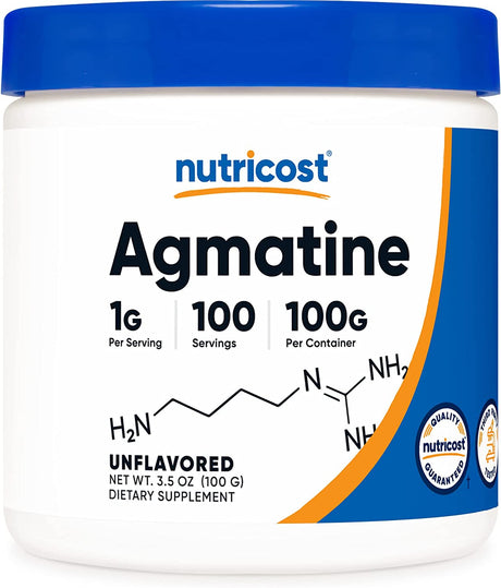 Nutricost Agmatine 100 Grams - Pure Agmatine Powder 100 Servings (Agmatine Sulfate)