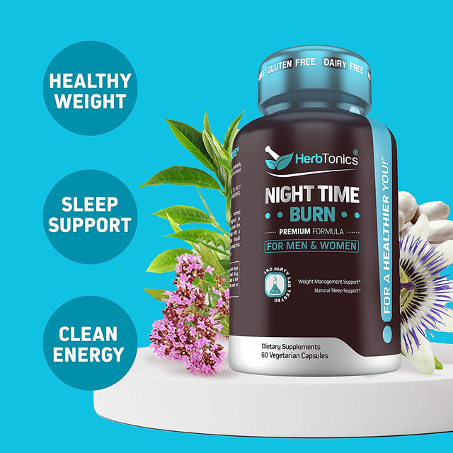 Herbtonics Apple Cider Vinegar Capsules plus Keto BHB | Fat Burner & Weight Loss Supplement for Women & Men - Night Time Weight Supplement with Melatonin to Support Sleep & Metabolism