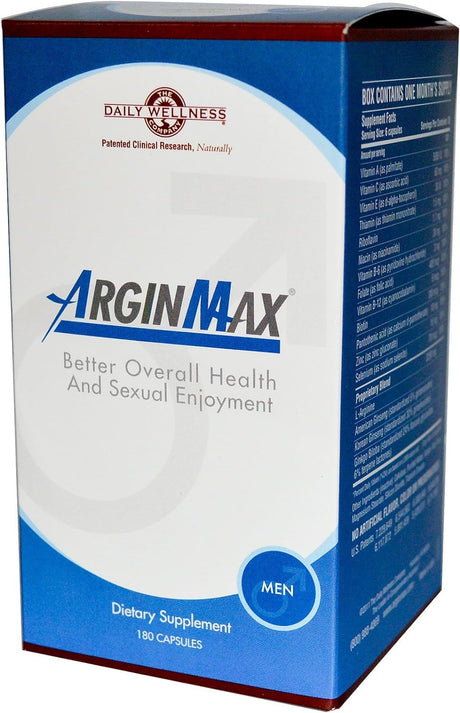 Arginmax L Arginine Nitric Oxide Supplement for Men - Oxygen & Blood Flow Support, Non GMO Nitric Oxide Booster - Larginine Supplements with Ginseng, Nitric Oxide Supplements for Men - 180 Capsules