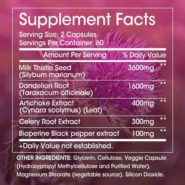 TAOTERS Milk Thistle Extract Capsules, Advanced Liver Support, Powerful Antioxidants, Promote Digestive Health.
