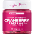 Pink Cranberry Pills for Women | 60 Capsules | plus Vitamin C | Non-Gmo & Gluten Free Extract Supplement