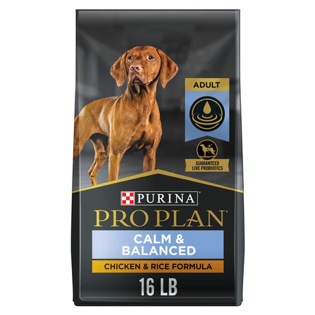 Purina Pro Plan High Protein Adult Dry Dog Food Calm & Balanced, Chicken & Rice, 16 Lb Bag