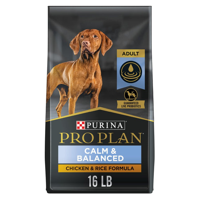 Purina Pro Plan High Protein Adult Dry Dog Food Calm & Balanced, Chicken & Rice, 16 Lb Bag
