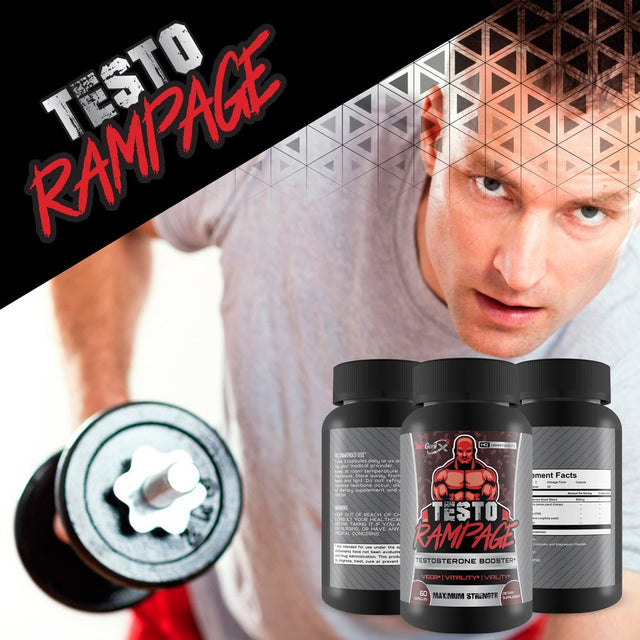 Mengenix Testo Rampage - Maximum Strength Testosterone Booster - Aids in Strength, Stamina, Energy, and Performance