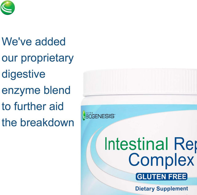 Nutra Biogenesis - Intestinal Support Complex - Slippery Elm, DGL, Marshmallow & L-Glutamine for Intestinal Support - Gluten Free, Vegan, Non-Gmo - 160 G
