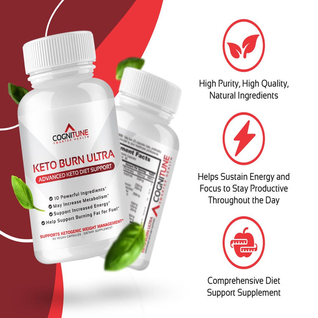 Keto Burn Keto Diet Pills – 10 in 1 Thermogenic Metabolism Supplements for Women & Men, Garcinia Cambogia, Raspberry Ketones, Apple Cider Vinegar, Green Tea, Chromium Picolinate, Acai & More