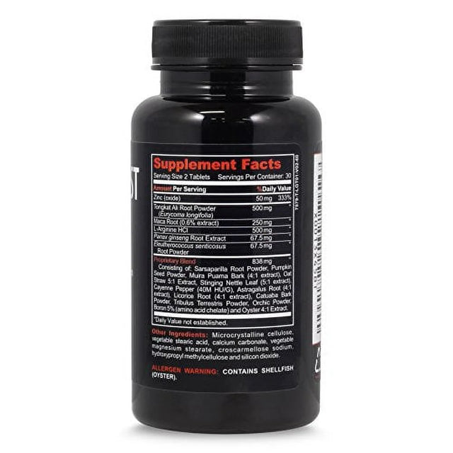 Testosterone Booster, Tongkat Ali Supplement 3 Pack to Boost Blood Flow & Increase Energy & Well Being (3 Months - 3 Bottles, 180 Caps)