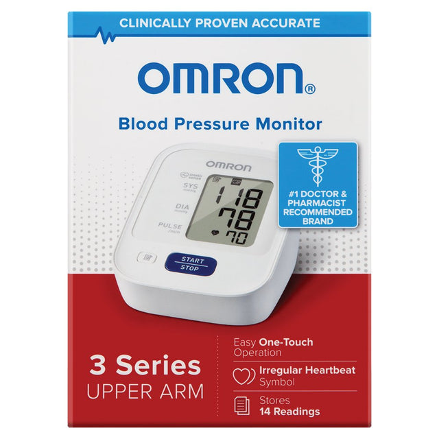 Omron BP7100 3 Series Upper Arm Blood Pressure Monitor & CD-WR17 Advanced-Accuracy Series Wide-Range D-Ring Cuff