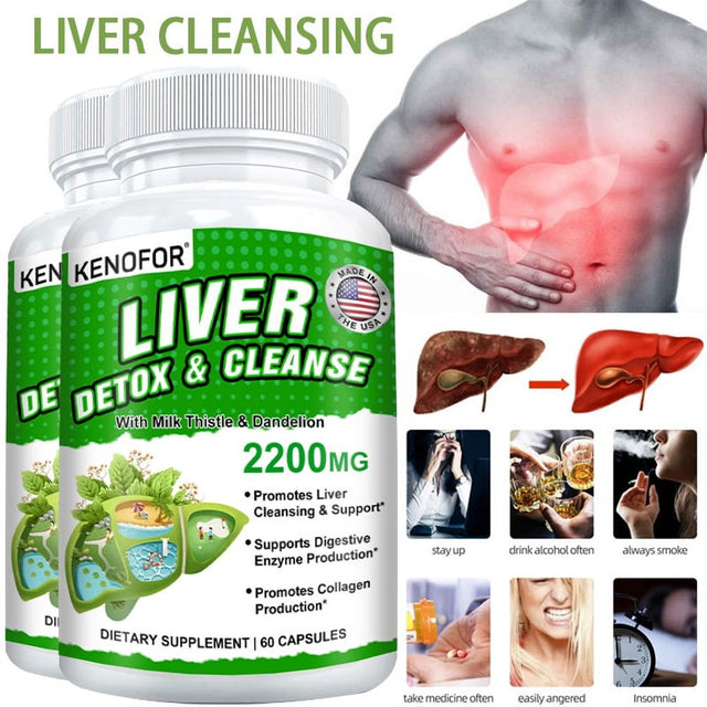 KENOFOR Liver Cleanse Detoxification and Repair - Artichoke Extract Liver Health Formula for Liver Detoxification, Digestion and Cleansing.