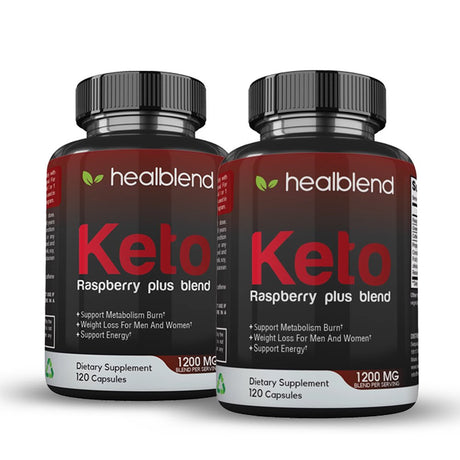 Healblend Raspberry Keto plus Supplement - Ketones Diet Pills, Advanced Weight Loss Support, Promotes Ketosis for Women and Men - 120 Capsules 2-Pack