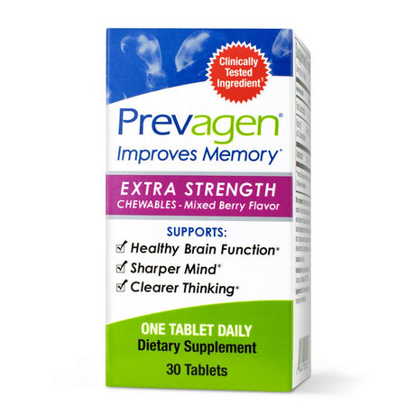 Prevagen Improves Memory - ES 20Mg, 30 Chewables Mixed Berry with Apoaequorin & Vitamin D Brain Supplement for Brain Health