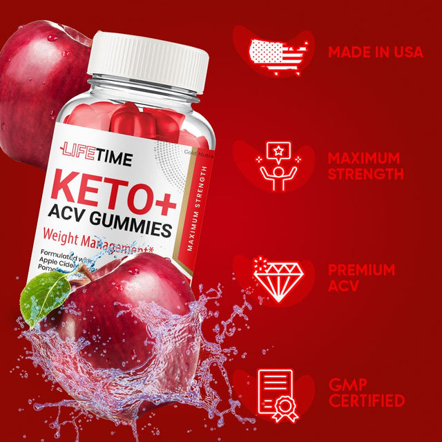 Lifetime ACV Gummies, Lifetime Keto ACV Gummies Lifetime Gummies Weight Loss Supplement, Powerful Formula, Belly Fat Maximum Strength (3 Pack)