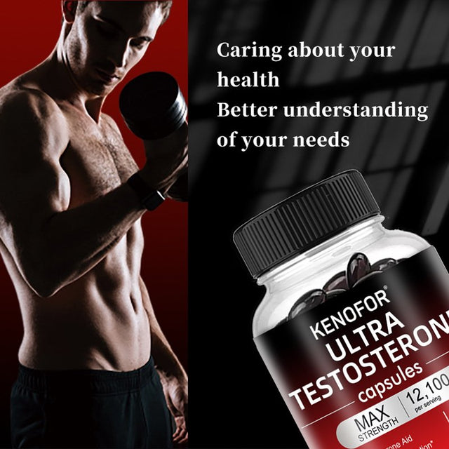 KENOFOR Ultra Testosterone Softgels - 12,100 Mg per Serving - the Ultimate Testosterone Booster to Support Endurance, Muscle, and Energy