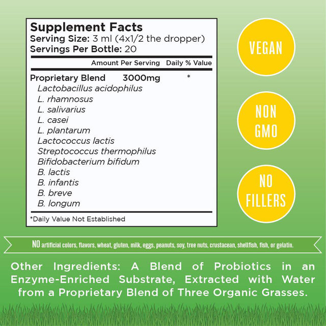 Maryruth Organics | Organic Liquid Probiotic for Adults & Kids | Vegan, Non-Gmo | Unflavored with Acidophilus | 2 Fl Oz