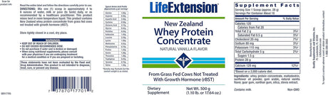 Life Extension New Zealand Whey Protein Concentrate (Vanilla Flavor)