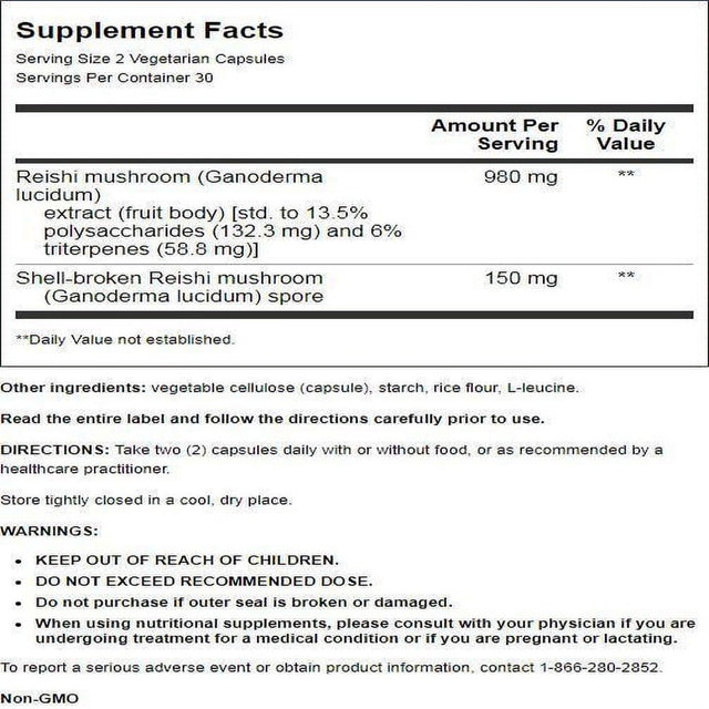 Life Extension Reishi Extract Mushroom Complex 60 Veg Caps