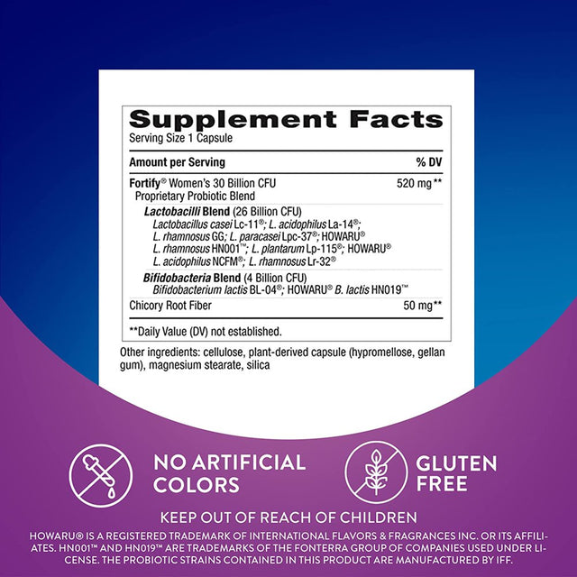 Nature?S Way Fortify Women?S Probiotic, 30 Billion Live Cultures, 11 Strains, Prebiotic, 30 Capsules