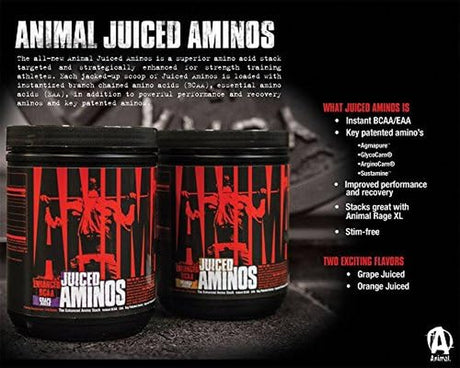 Animal Juiced Aminos - 6G BCAA/EAA Matrix plus 4G Amino Acid Blend for Recovery and Improved Performance - Orange - 30 Servings, 13.5 Ounce
