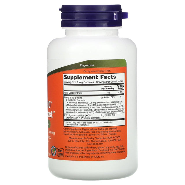 NOW Foods Probiotic-10 & Bifido Boost, 25 Billion, 90 Veg Capsules (8.33 Billion per Capsule)