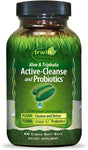 Irwin Naturals Aloe & Triphala Active Cleanse + Probiotics Natural Digestive Support - Gentle, Effective Detox + Elimination 2-Part Colon Care - Nourish + Balance - 60 Liquid Softgels