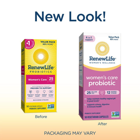 Renew Life Womens Wellness, Womens Care Probiotic, 25 Billion CFU per Cap, 50 Count