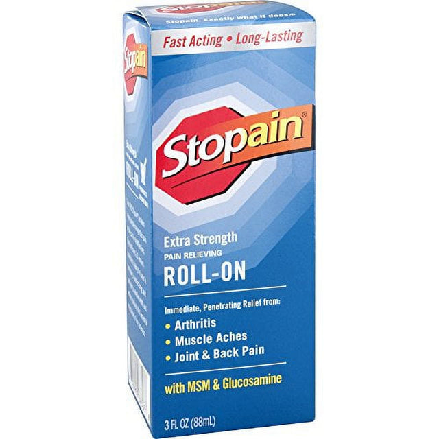 Stopain Extra Strength Pain Relief Roll-On 3 Ounce (2 Count)