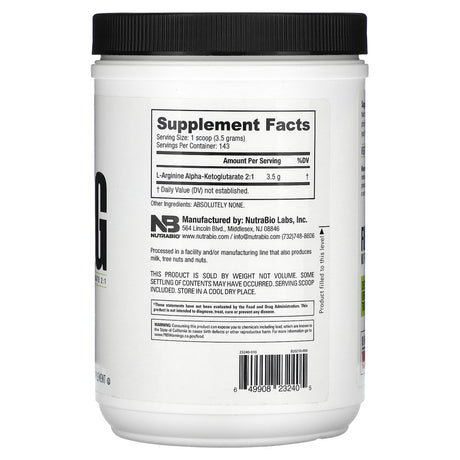 Nutrabio AAKG, 1.1 Lb (500 G)