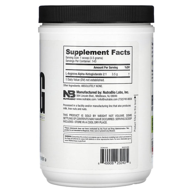 Nutrabio AAKG, 1.1 Lb (500 G)
