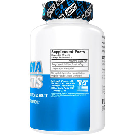 Fadogia Agrestis 600Mg 10:1 Extract - Invigorating Fadogia Agrestis Extract Pills for Increased Strength Drive Power and Performance - Evlution Nutrition Testosterone Booster for Men