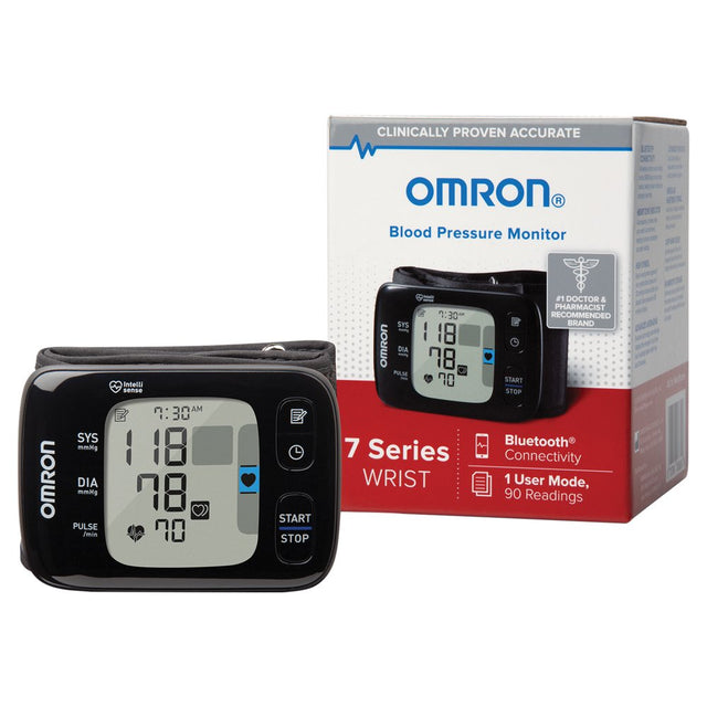 OMRON 7 Series Blood Pressure Monitor (BP6350), Portable Wireless Wrist Monitor, Digital Bluetooth Blood Pressure Machine, Stores up to 90 Readings