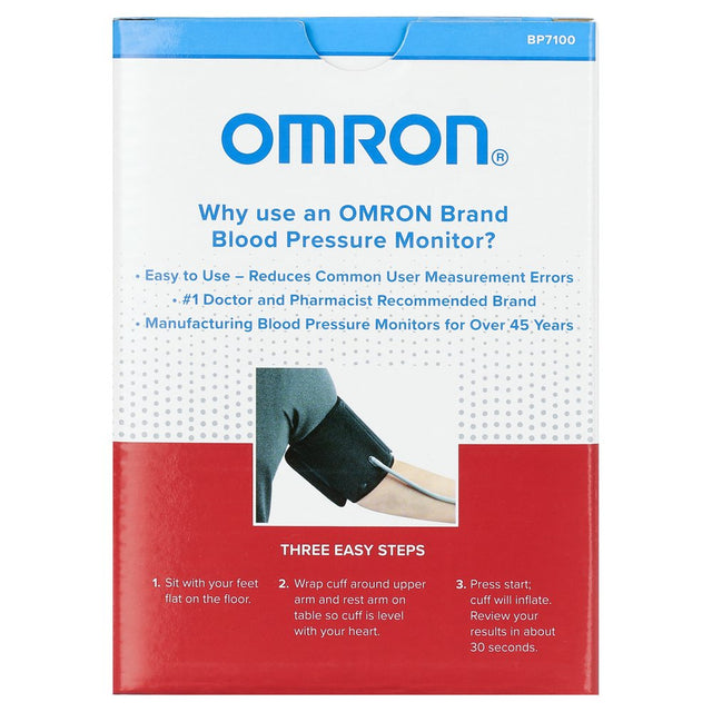 OMRON 3 Series Blood Pressure Monitor (BP7100), Upper Arm Cuff, Digital Blood Pressure Machine, Stores up to 14 Readings