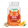Vitaworks Kids Iron 10Mg W/ Vitamin C 50Mg, Dietary Iron Supplement, Blood Formation, 120 Chewables