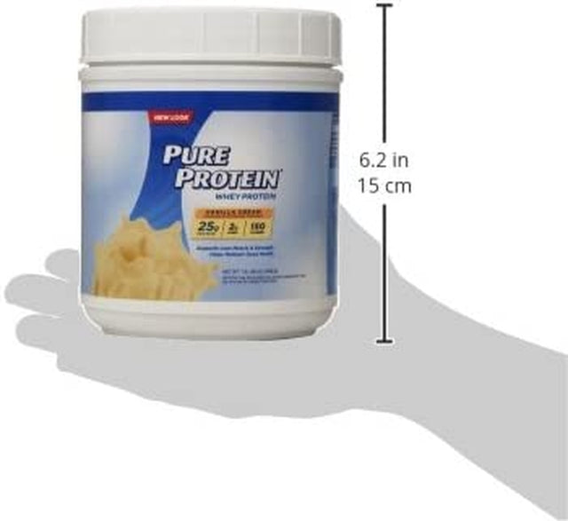 Pure Protein Powder - Whey, High Protein, Low Sugar, Gluten-Free, Vanilla Cream Flavor - 1 Lb (Packaging May Vary)