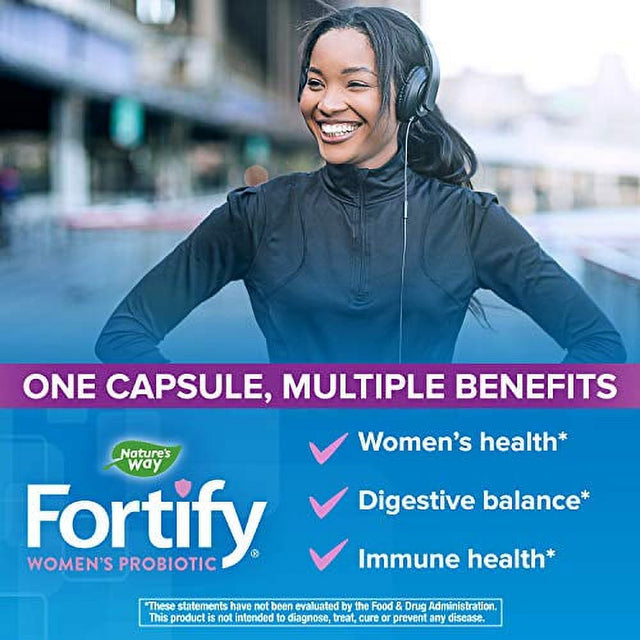 Nature'S Way Fortify Women'S Extra Strength Daily Probiotic, 50 Billion Live Cultures, 11 Strains, 30 Capsules
