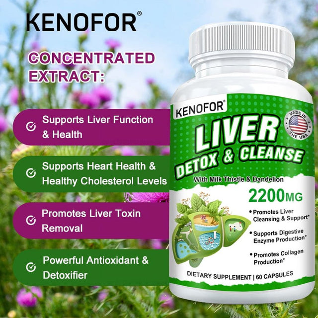 KENOFOR Liver Cleanse Detoxification and Repair - Artichoke Extract Liver Health Formula for Liver Detoxification, Digestion and Cleansing.