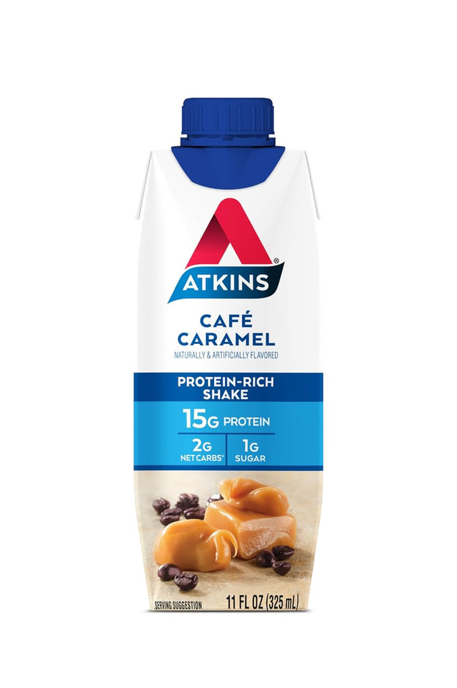 Atkins Gluten Free Protein-Rich Shake, Café Caramel, 4 Count