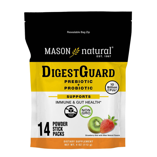 Mason Natural Digest Guard Prebiotic + Probiotic - 14 Quick Dissolve Stick Packs