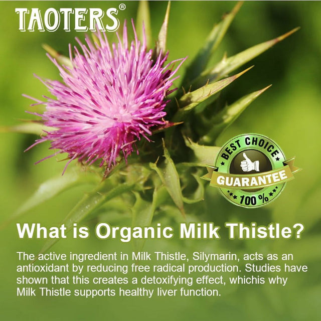 TAOTERS Milk Thistle Extract Capsules, Advanced Liver Support, Powerful Antioxidants, Promote Digestive Health.