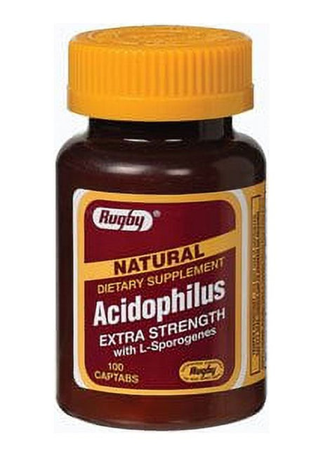 Rugby Acidophilus Probiotic Dietary Supplement 100 per Bottle Tablet Pack of 2