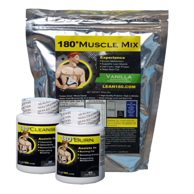 Lean 180 – Get Lean Weight Loss Kit, Includes: Best Tasting Protein Shakes, Strong Fat Burner Diet Pills, Cleanse Detox Supplement, Get Lean Fast, 30 Day System
