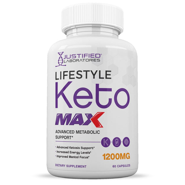Lifestyle Keto Max 1200MG Pills Includes Apple Cider Vinegar Gobhb Strong Exogenous Ketones Advanced Ketogenic Supplement Ketosis Support for Men Women 60 Capsules