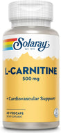 SOLARAY L-Carnitine 500 Mg, Healthy Cardiovascular Support, Free Form Amino Acid, Lab Verified, GMP Facility, 60-Day Money-Back Guarantee, 60 Servings, 60 Vegcaps